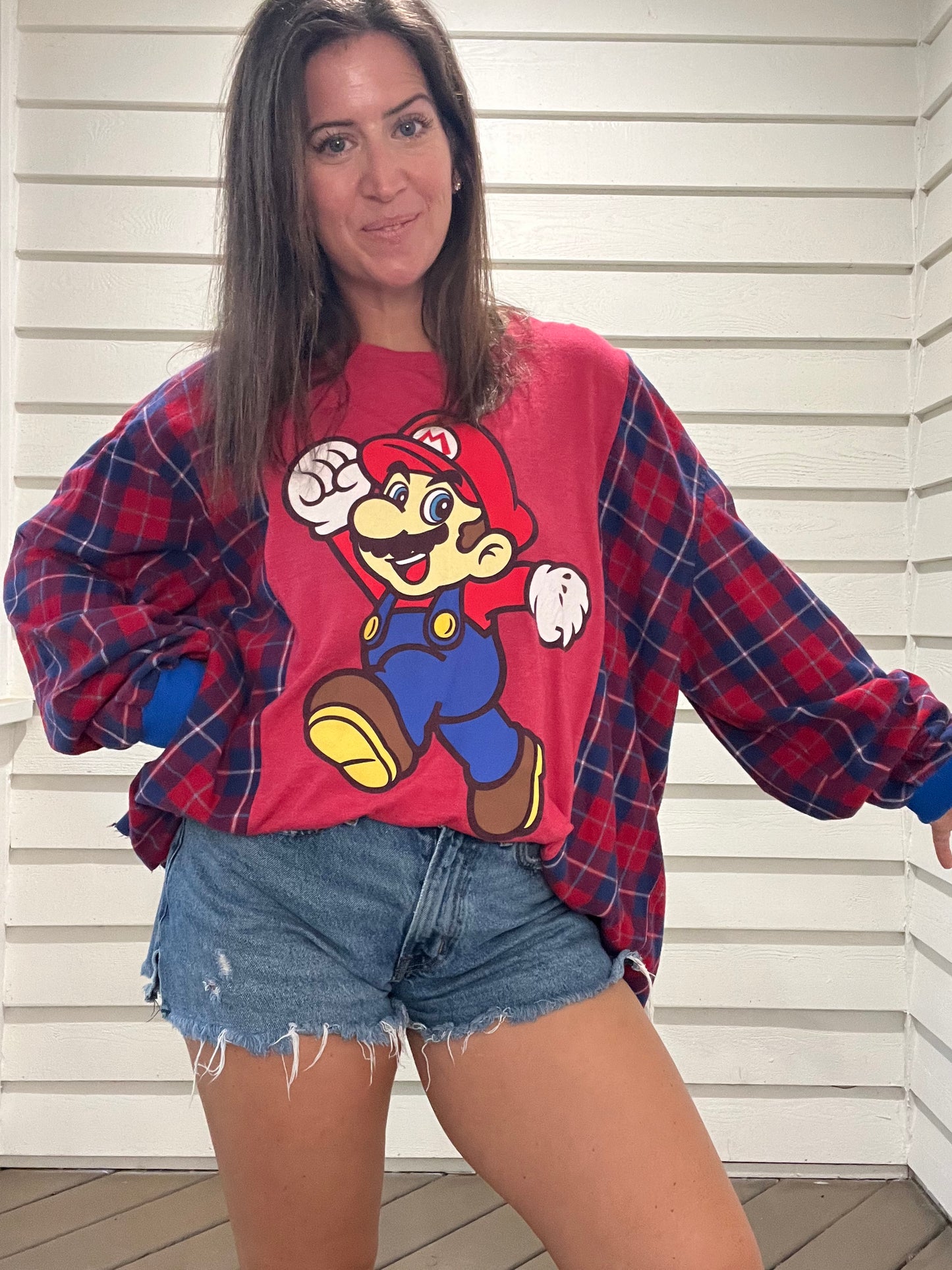 Super Mario Reworked Flannel Shirt - Luna Leigh Collective