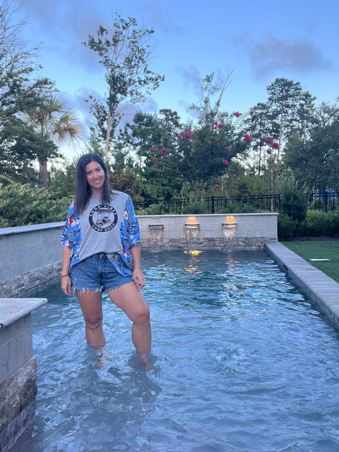Good Vibes Surf Shop Reworked Hawaiian Shirt - Luna Leigh Collective
