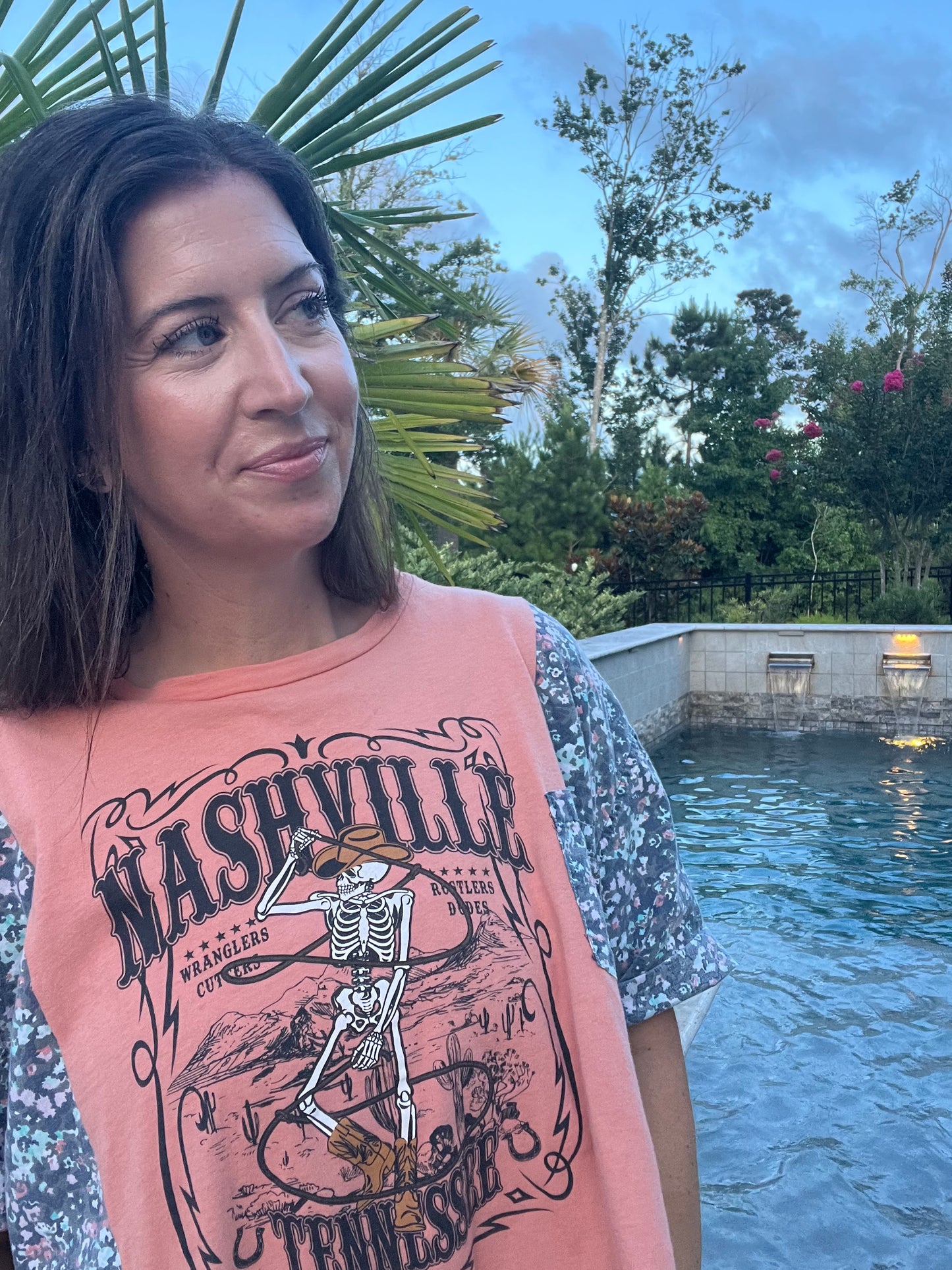 Nashville Skeleton Cowgirl Reworked Cropped Short Sleeve - Luna Leigh Collective