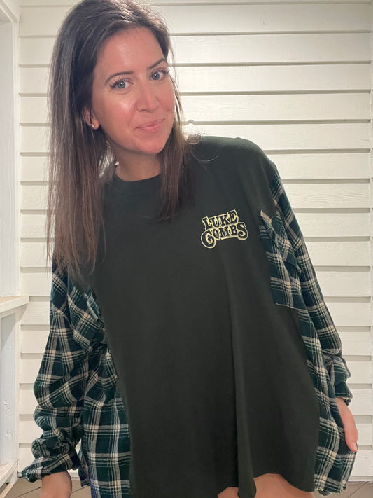 Luke Combs “Beer Never Broke My Heart” x Ralph Lauren Reworked Flannel - Luna Leigh Collective