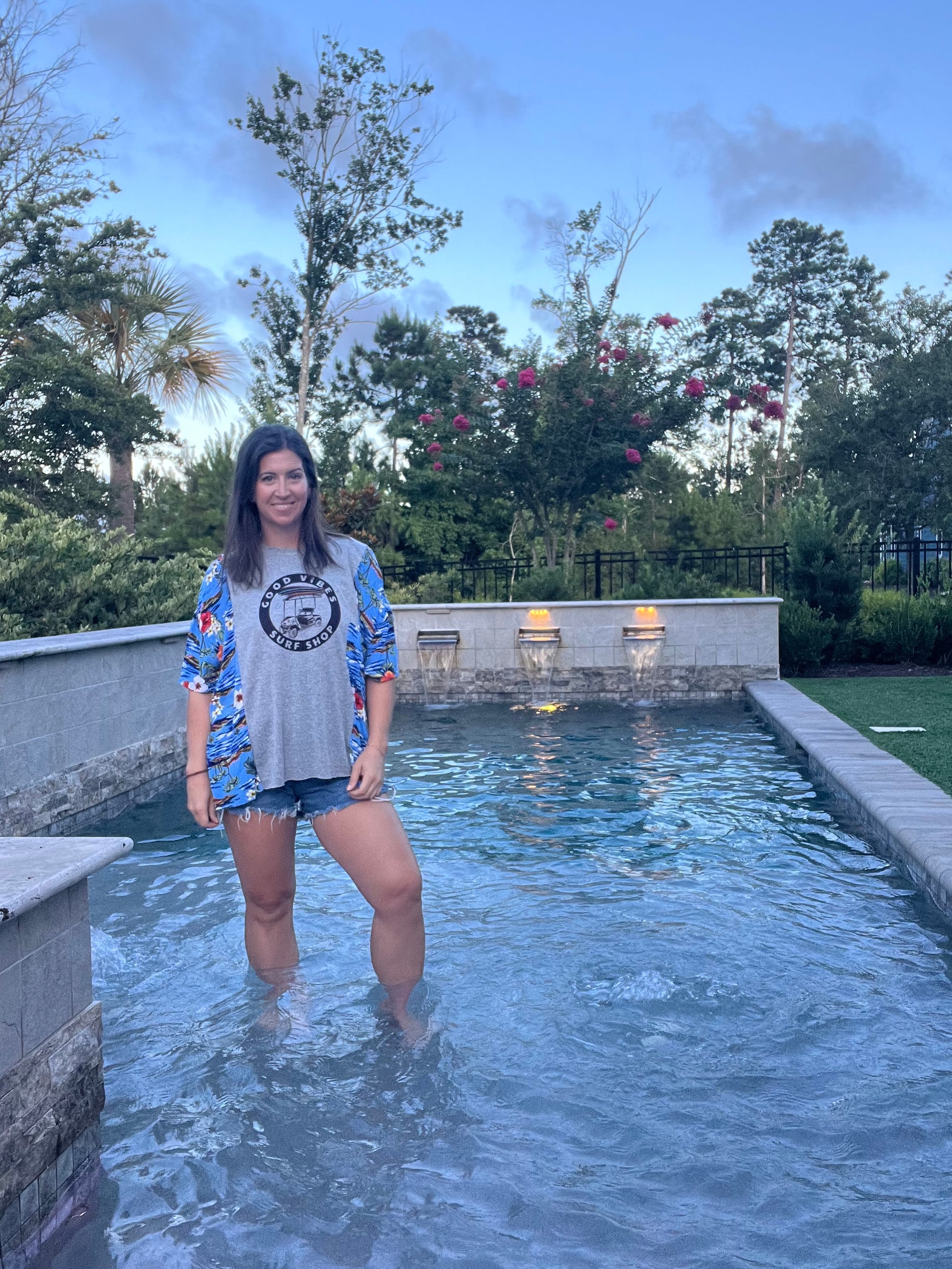 Good Vibes Surf Shop Reworked Hawaiian Shirt - Luna Leigh Collective