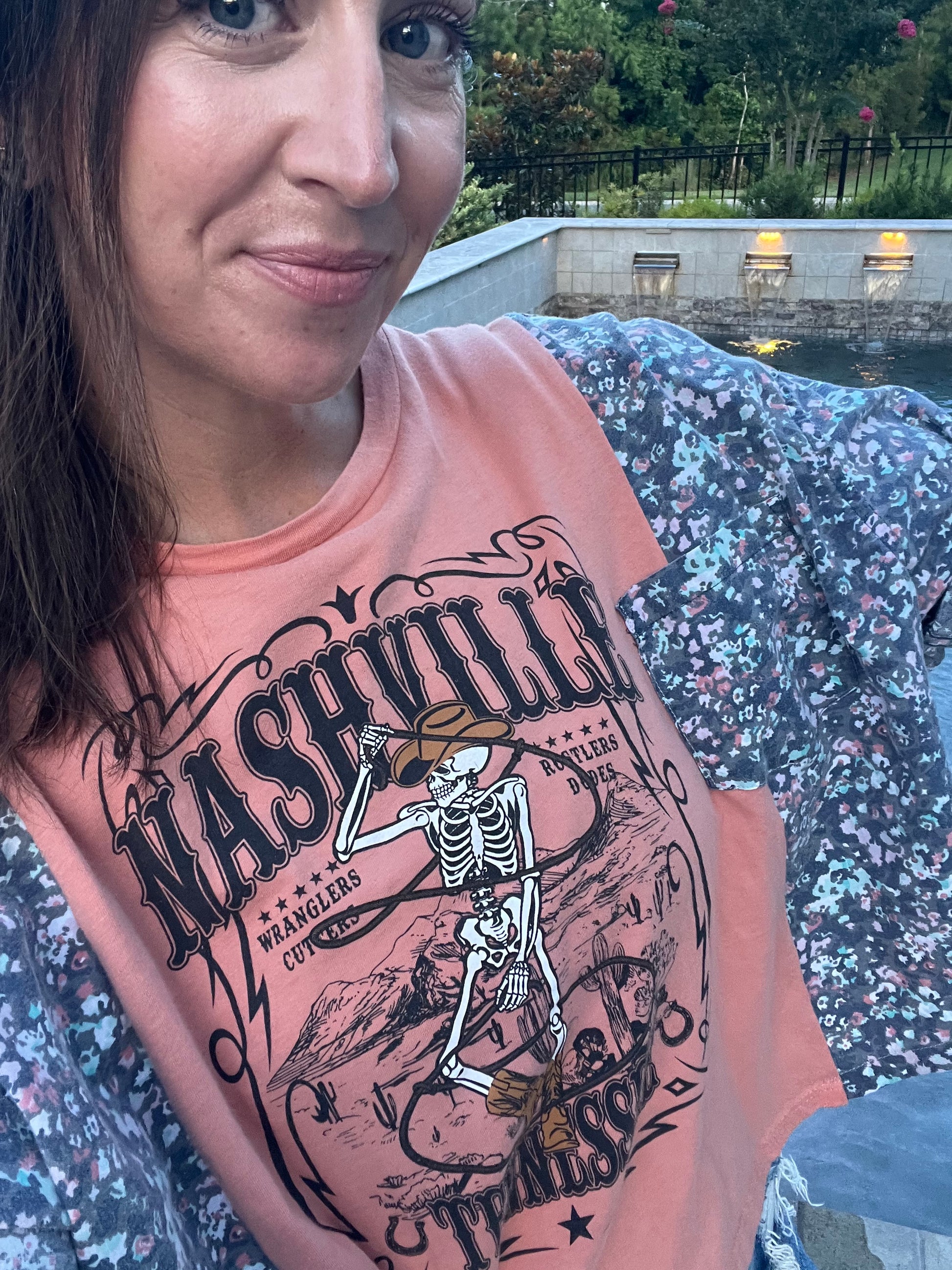 Nashville Skeleton Cowgirl Reworked Cropped Short Sleeve - Luna Leigh Collective