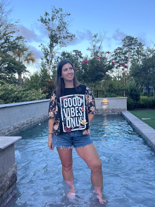 Good Vibes Only Reworked Hawaiian Short Sleeve - Luna Leigh Collective