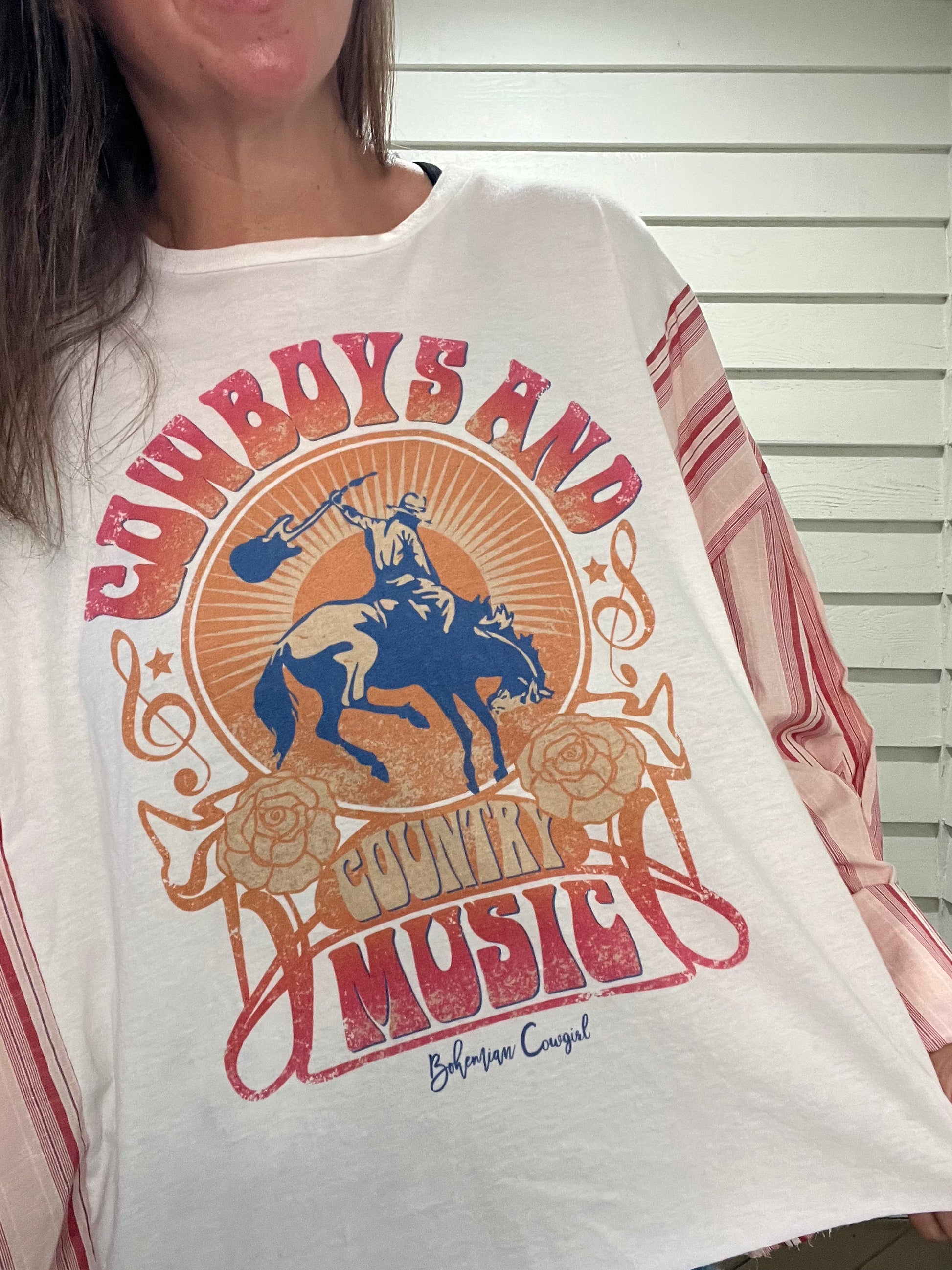 Cowboys and Country Music Reworked Long Sleeve - Luna Leigh Collective