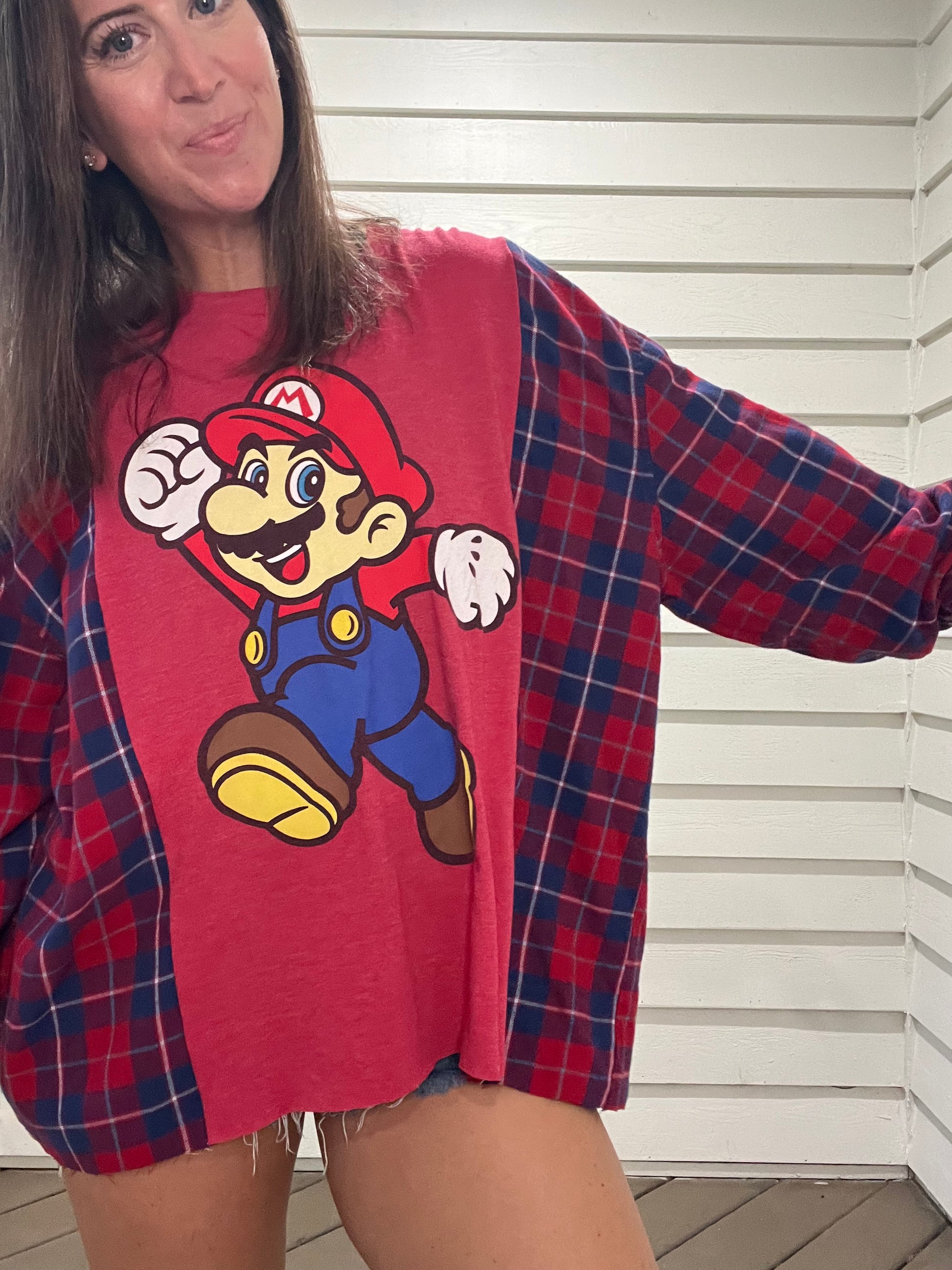 Super Mario Reworked Flannel Shirt - Luna Leigh Collective