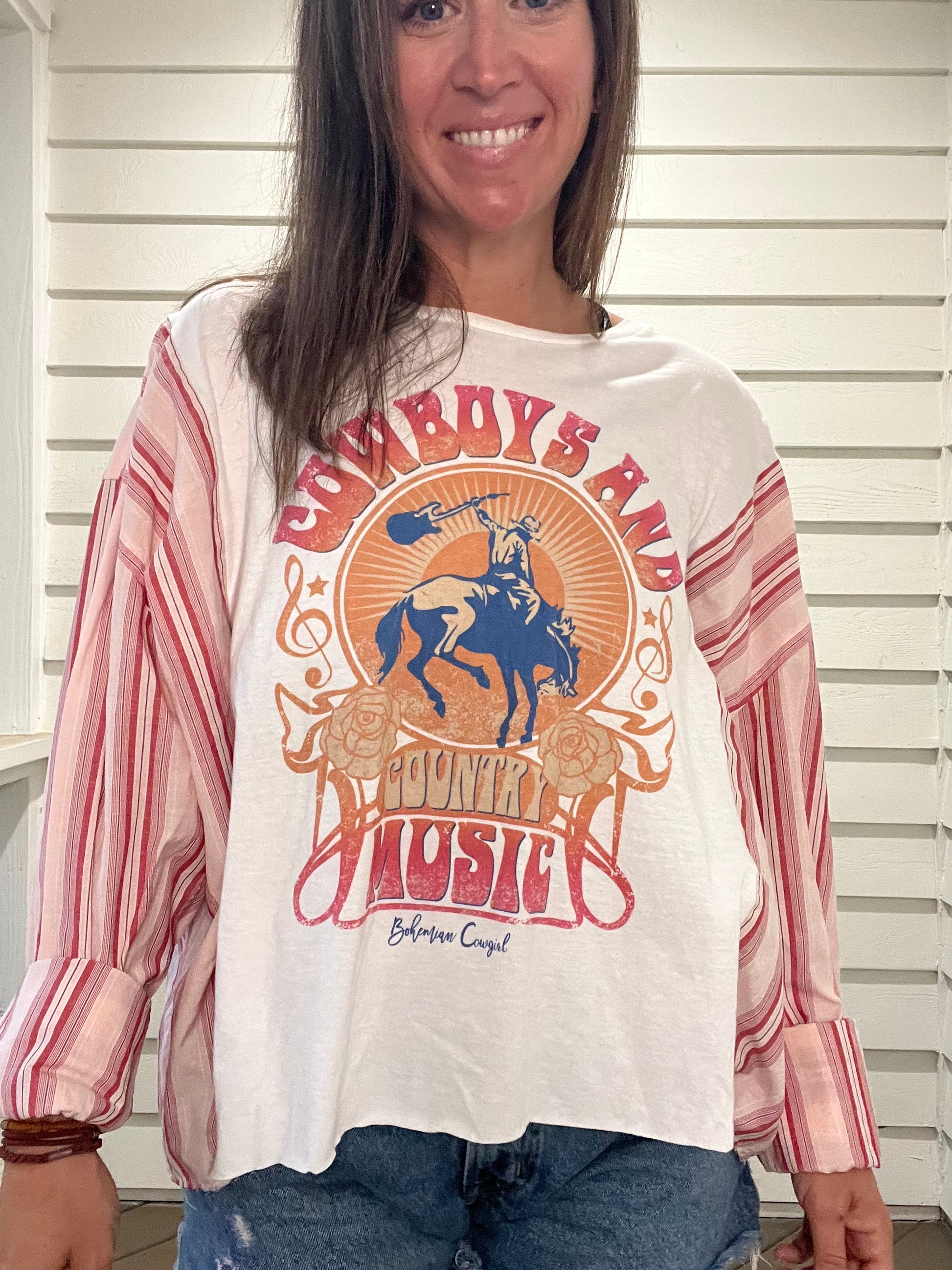 Cowboys and Country Music Reworked Long Sleeve - Luna Leigh Collective