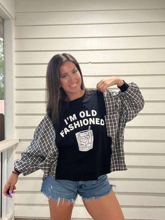 Old Fashioned Reworked Long Sleeve Fits up to a 2XL - Luna Leigh Collective