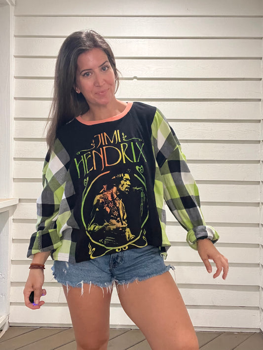 Jimi Hendrix Reworked Flannel - Luna Leigh Collective
