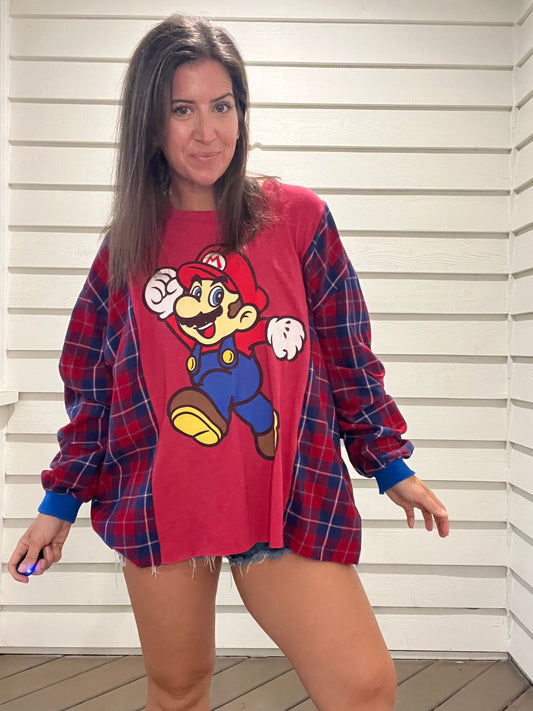 Super Mario Reworked Flannel Shirt - Luna Leigh Collective